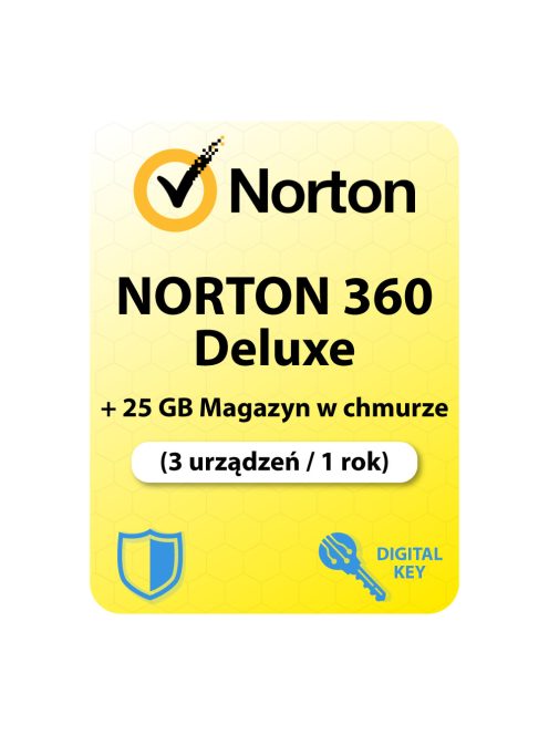 Norton 360 Deluxe (EU) + 25 GB Magazyn w chmurze (3 urządzeń / 1 rok)