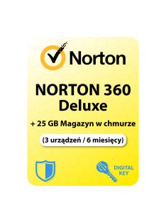   Norton 360 Deluxe + 25 GB Magazyn w chmurze (3 urządzeń / 6 miesięcy) (Subskrypcja)