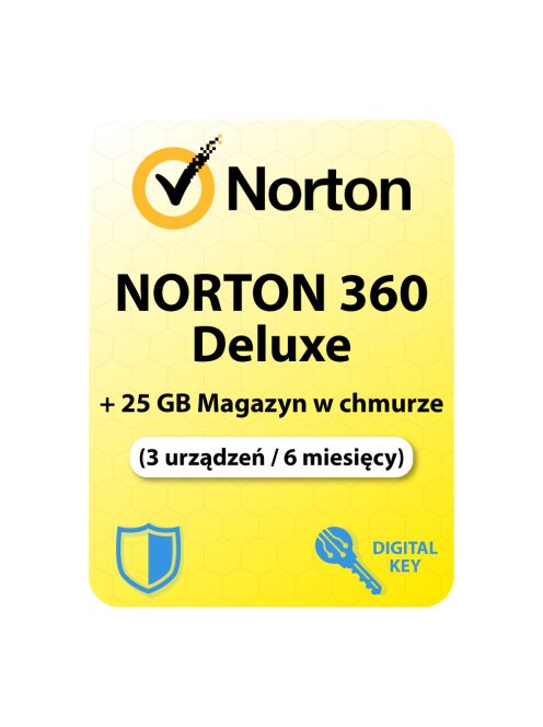 Norton 360 Deluxe + 25 GB Magazyn w chmurze (3 urządzeń / 6 miesięcy) (Subskrypcja)