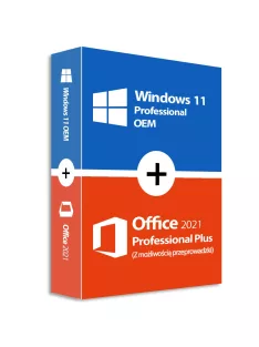   Windows 11 Pro (OEM) + Office 2021 Professional Plus (Z możliwością przeprowadzki)